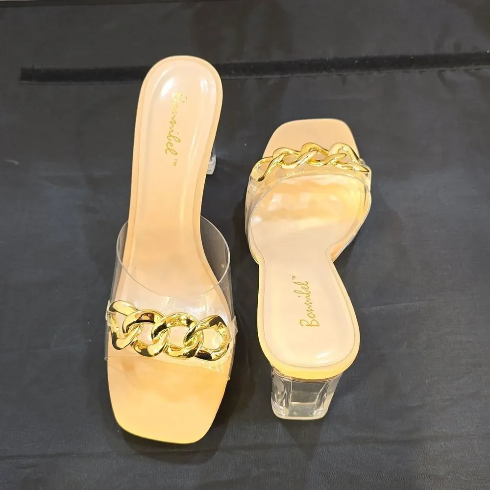 BRAND NEW BONNILEL CLEAR OPEN-TOE WOMEN'S SANDAL - Picture 4 of 16